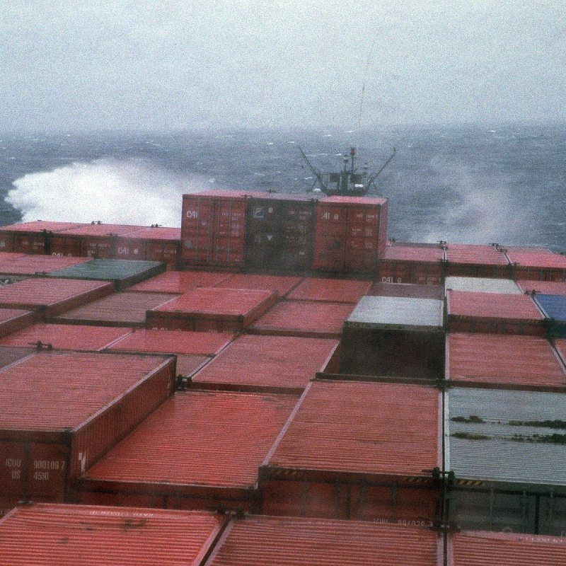 The container ship Independent Trader meets an Atlantic gale